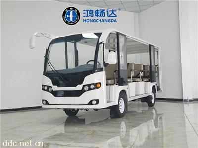  鸿畅达18座敞开式白色电动观光车